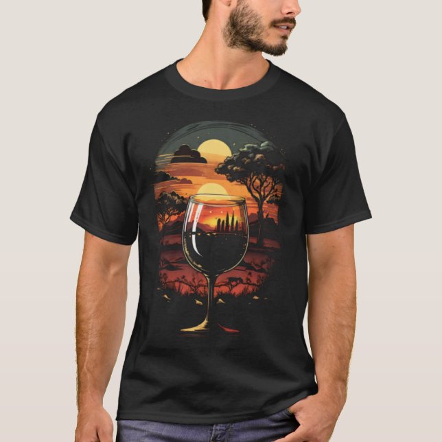 Wine Glass Beach Sun Sand Summer Vacation 1 T Shirt (Framsida)