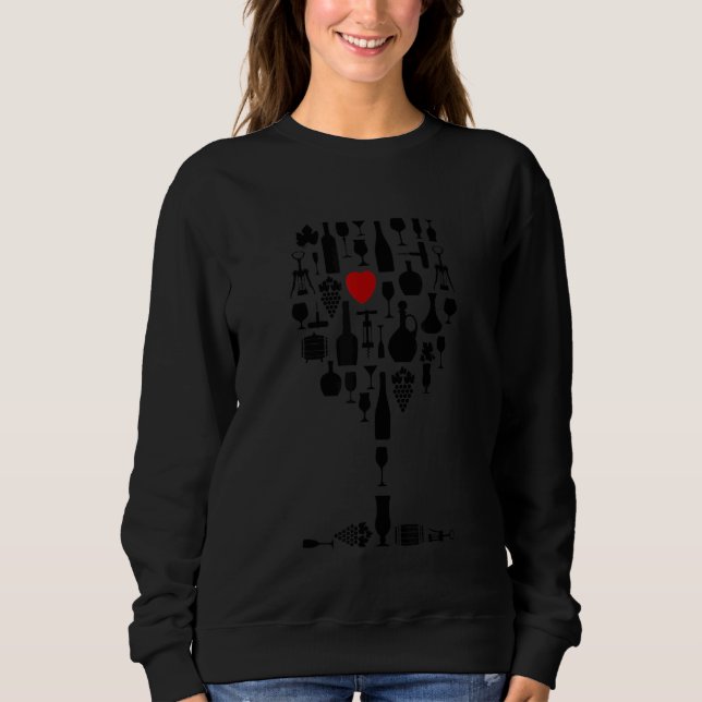 Wine Glass Heart Wine   T Shirt (Framsida)