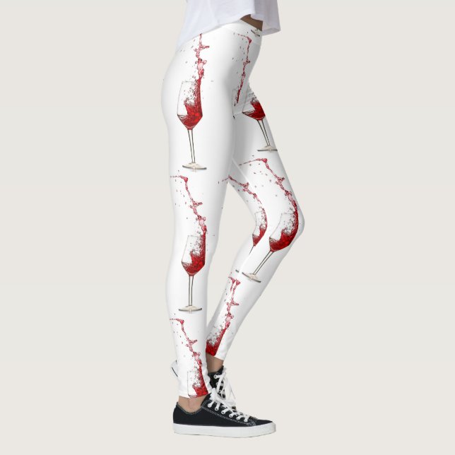 Wine Glasses Splashing Red Wine  Leggings (Höger)