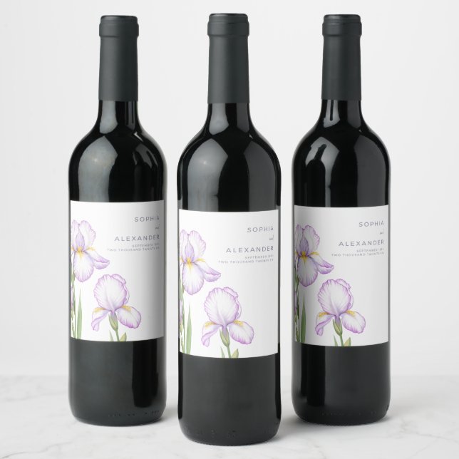  Wine Label  for a Modern Wedding.  Vinflaska Etikett (Flaskor)