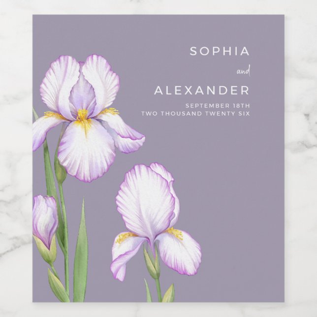  Wine Label  for a Modern Wedding.  Vinflaska Etikett (Singel etikett)