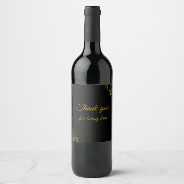 Wine label-Midnight Elegance Vinflaska Etikett (Framsida)