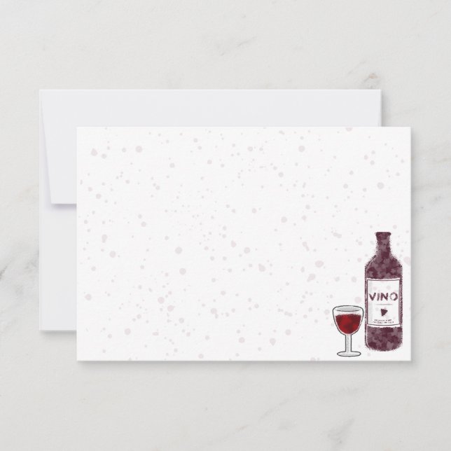 Wine Lover Blank Watercolor Anteckningskort (Framsida)