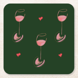 Wine lover paper coasters underlägg papper kvadrat