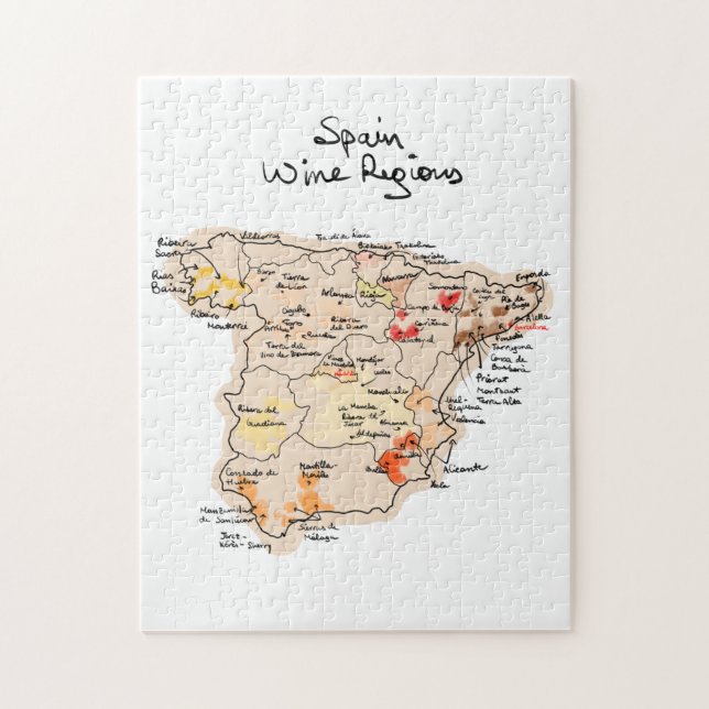 Wine map of Spain Pussel (Vertikal)