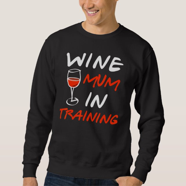 Wine Mom In Training Graphic  Saying  1 Lång Ärmad Tröja (Framsida)