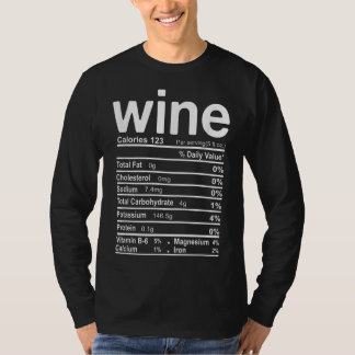 wine nutrition facts thanksgiving christmas food t shirt