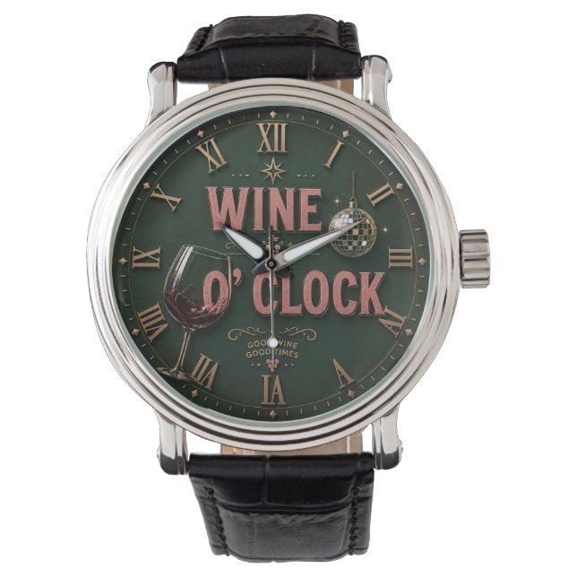 Wine O'Clock  Elegant Home Bar  Armbandsur (Framsida)