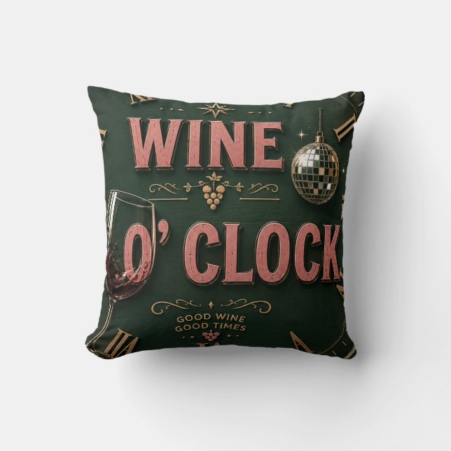 Wine O'Clock  Elegant Home Bar  Kudde (Framsida)
