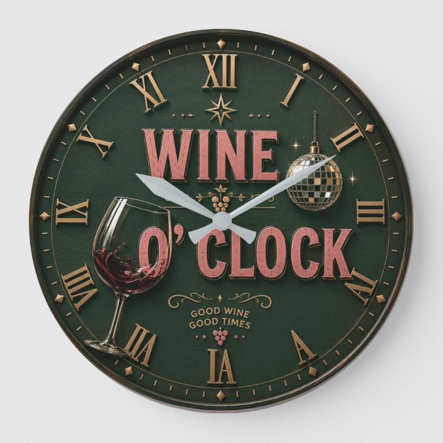 Wine O'Clock  Elegant Home Bar  Stor Klocka (Framsida)