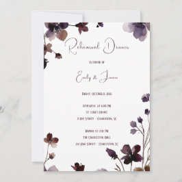 Wine Red Plum Mauve Fall Floral Wedding Inbjudningar