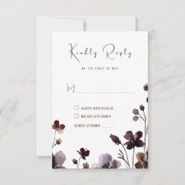 Wine Red Plum Mauve Fall Floral Wedding OSA Kort