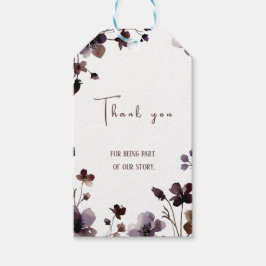 Wine Red Plum Mauve Fall Floral Wedding Presentetikett