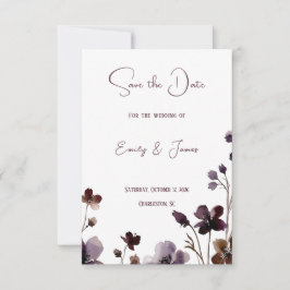 Wine Red Plum Mauve Fall Floral Wedding Spara Datumet