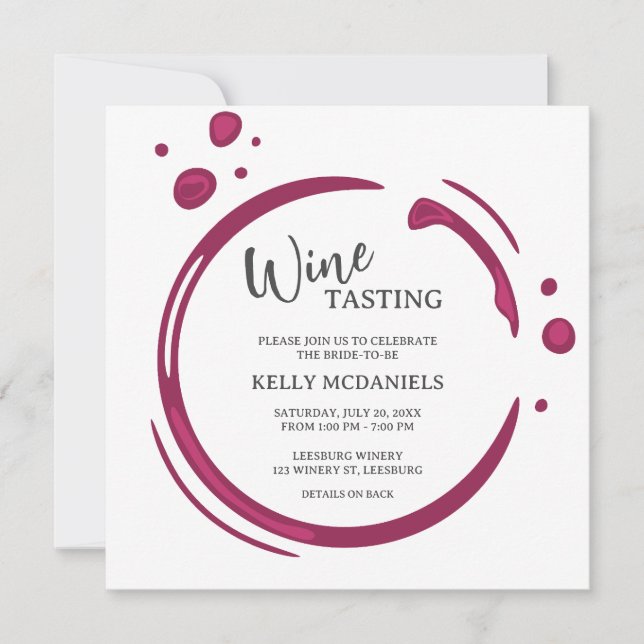 Wine Stain Bachelorette Party Invitation Inbjudningar (Framsida)