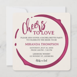 Wine Stain Bachelorette Party Invitation Inbjudningar