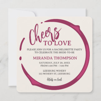 Wine Stain Bachelorette Party Invitation Inbjudningar