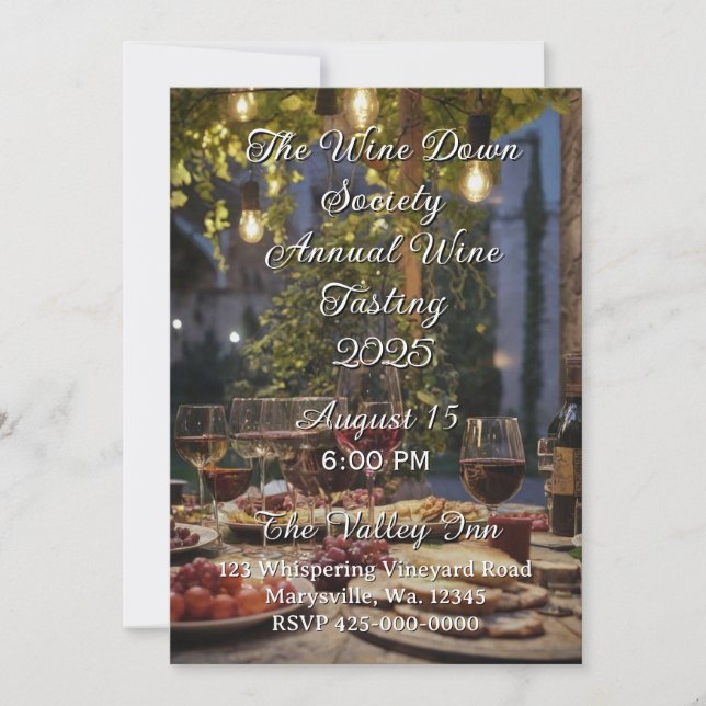 Wine Tasting Evening Invitation Inbjudningar (Framsida)