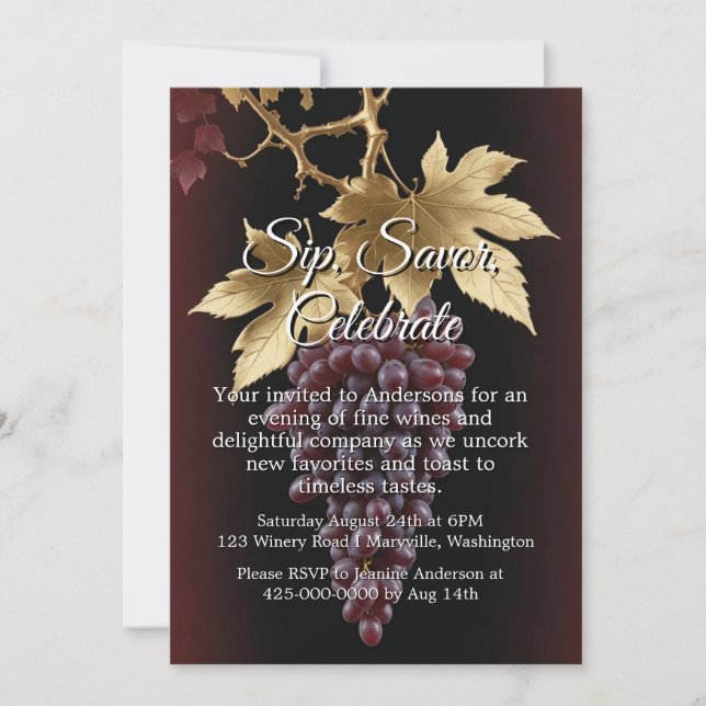 Wine Tasting Invitation Inbjudningar (Framsida)