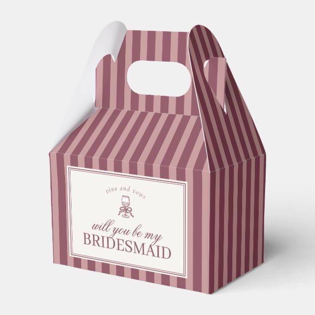 Wine Vineyard Club Bridesmaid Proposal Box Presentaskar (Framsidan Sidan)