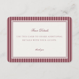 Wine Vineyard Club Old Money Details Card Insert Tilläggskort
