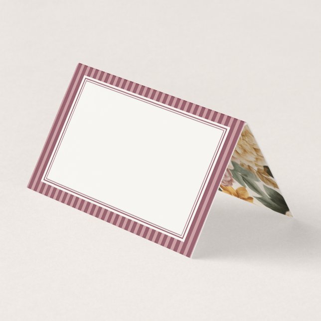 Wine Vineyard Club Old Money Striped Place Cards Kort (Framsida)