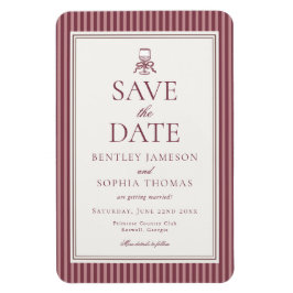 Wine Vineyard Club Old Money Striped Save the Date Magnet