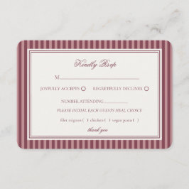 Wine Vineyard Club Old Money Striped Wedding RSVP Tilläggskort