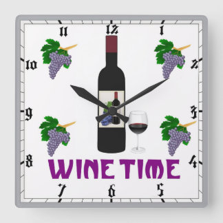 Wine Wall Clock Fyrkantig Klocka