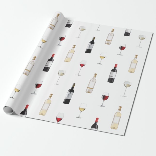 Wine Wrapping Paper Presentpapper (Utrullad)