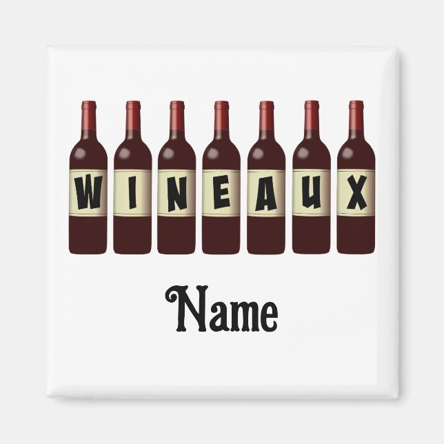 Wineaux Red Vin Flaskor har anpassat sig Magnet (Framsidan)