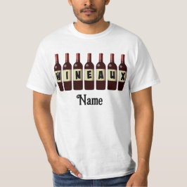 Wineaux Red Vin Flaskor har anpassat sig T Shirt