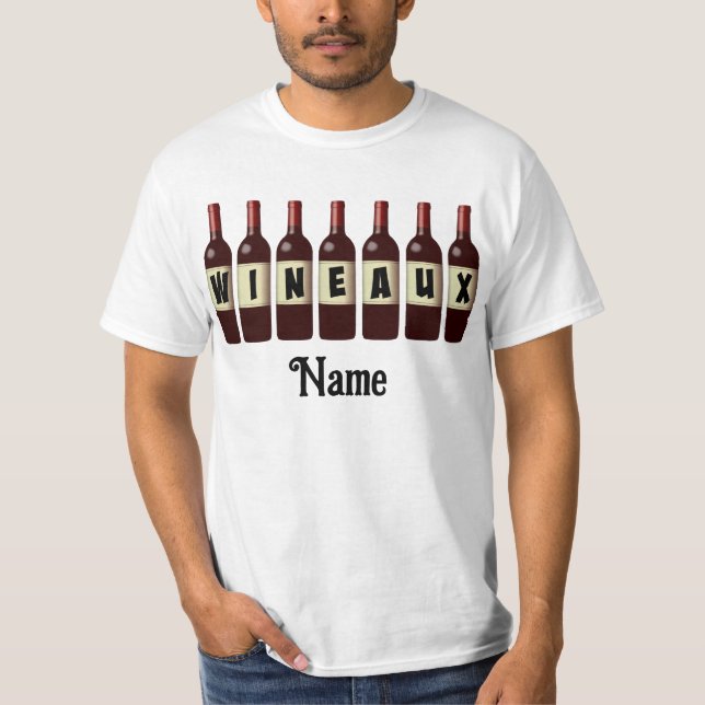 Wineaux Red Vin Flaskor har anpassat sig T Shirt (Framsida)