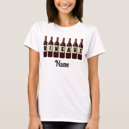 Wineaux Red Vin Flaskor har anpassat sig T Shirt
