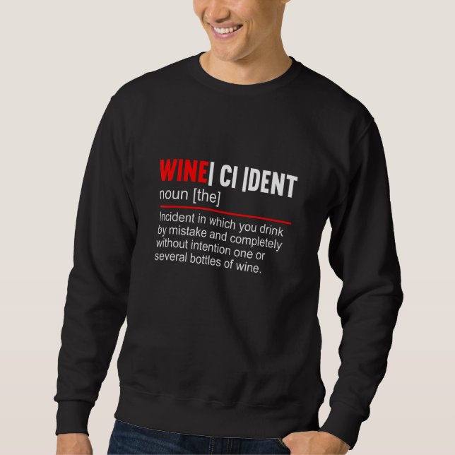 Winecident Noun Vin Red Vin White Vin Vin Lång Ärmad Tröja (Framsida)
