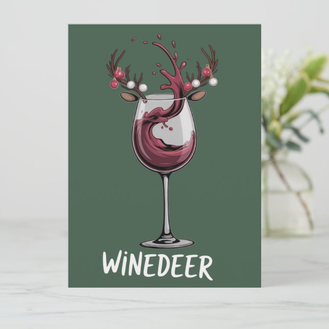 Winedeer Roliga Par Julen Matchande Högtid  (Stående Fram)