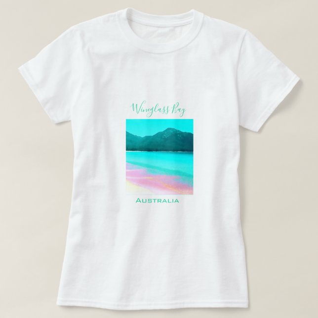 Wineglass Bay Tasmania Australien T Shirt (Design framsida)
