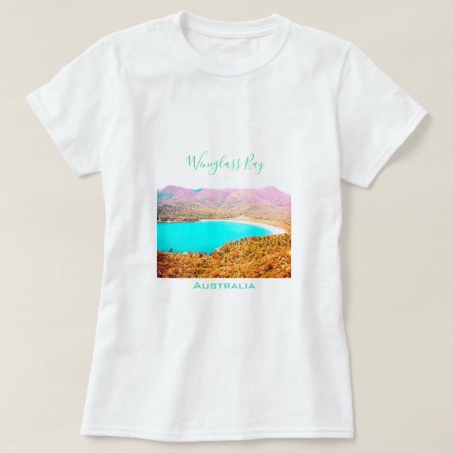 Wineglass Bay Tasmania Australien T Shirt (Design framsida)