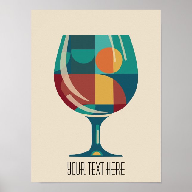 Wineglass Mid Century Modern Poster - Anpassade (Framsidan)