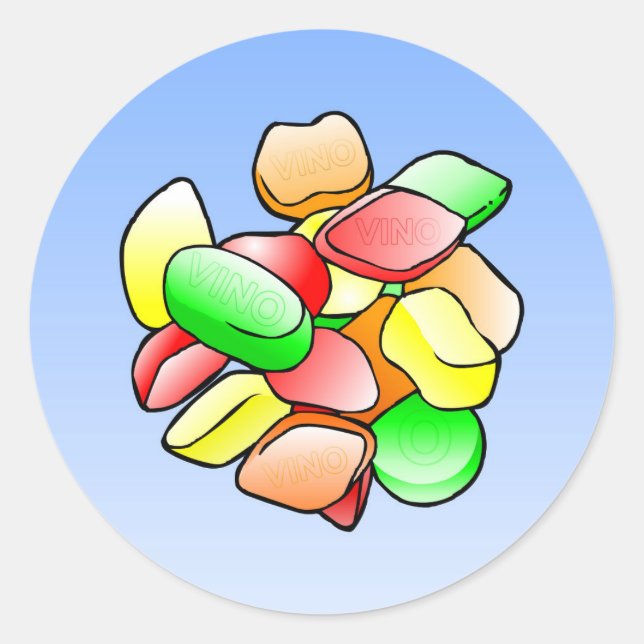Winegum Classic Rund Klistermärke (Framsida)