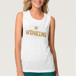 #Wineing Vin Glitter Guld Shirt T-shirt