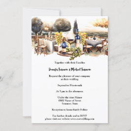 Winery al fresco bord faller höstvingård inbjudningar