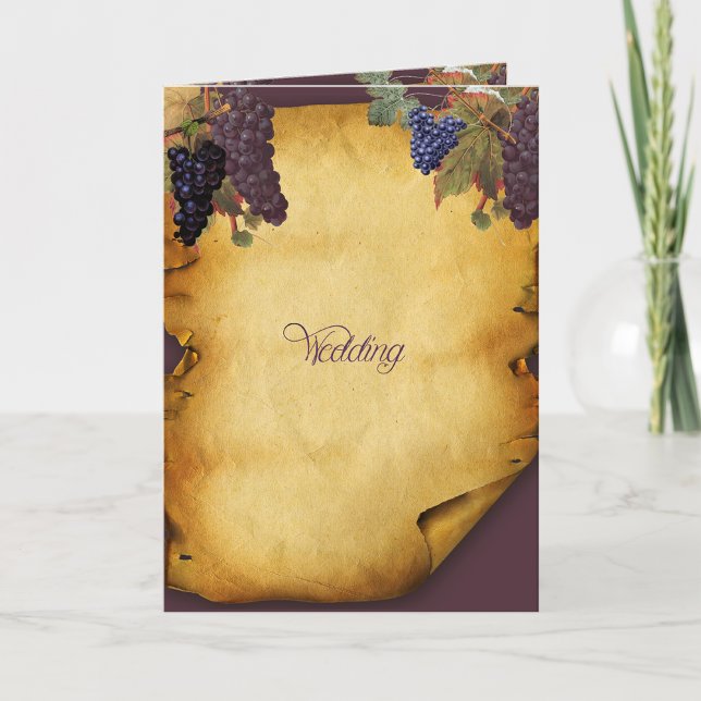 Winery Bröllop Grape Vine-mappad inbjudan (Winery Wedding Invitation)