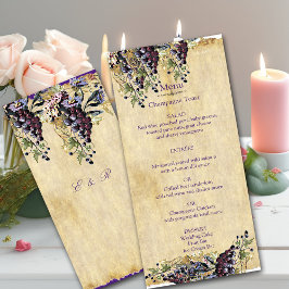 Winery Bröllop Menu Romantic, Rustic Meny