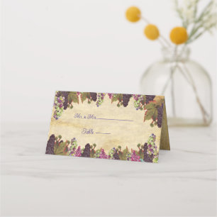 Winery Bröllop Rustic Papper Background Placeringskort