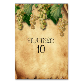 Winery Bröllop Vintage Rustic Papper Grape Vine Bordsnummer