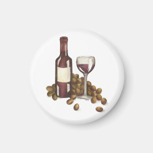 Winery Glass Flaska Red Vin Pub Winery Magnet