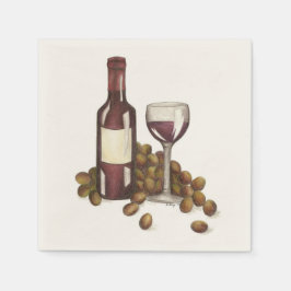 Winery Glass Flaska Red Vin Pub Winery Napkins Pappersservett