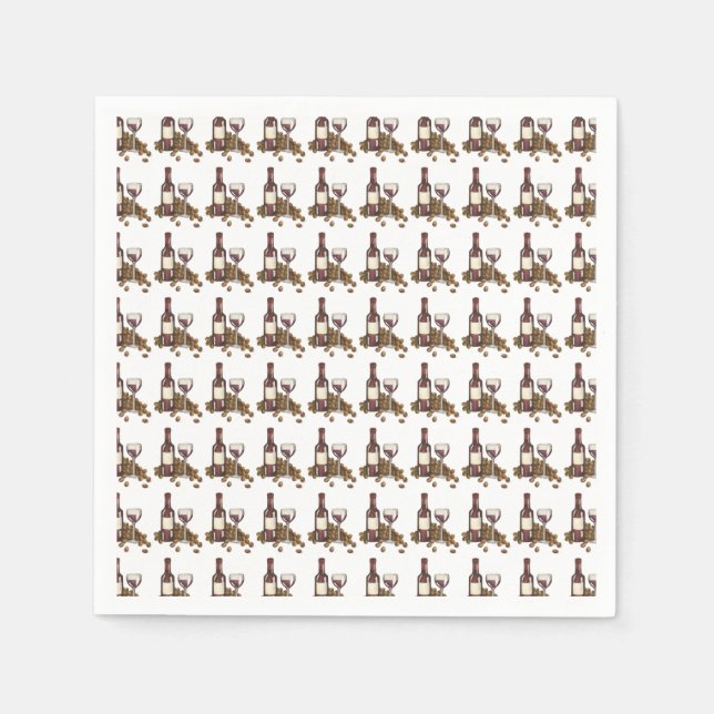 Winery Glass Flaska Red Vin Tasting Vineyard Pappersservett (Framsidan)