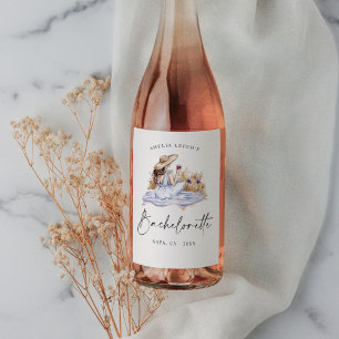 Winery Picnic Cottage Bachelorette Helg Vinflaska Etikett